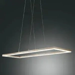 LED Pendelleuchte Bard Gold edelmatt rechteckig dimmbar 92x32cm Fabas Luce