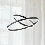 Doppelring Giotto LED Pendelleuchte Schwarz dimmbar Fabas Luce