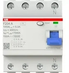 ABB F204 A-100/0.3 FI-Schutzschalter 4P, Typ A, 100A, 300mA