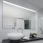 120cm Geradlinige Helestra ORTA Spiegelleuchte in wei&szlig;/chrom aus Glas/Metall