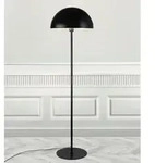 Schwarze puristische Stehleuchte 140 cm hoch mit kuppelf&ouml;rmigem Schirm