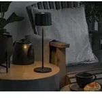 Mobile Tischleuchte POSITANO in Schwarz In&Out aus Aluminium dimmbar IP54 von