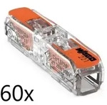 60 x Wago 221-2411 Verbindungsklemme mit Hebel transparent 1-polig