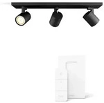 Philips Hue Schwenkbarer 3-flammiger LED-Wandstrahler RUNNER in Schwarz