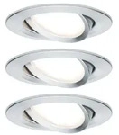 Paulmann 93903 Einbauleuchte Set Nova Plus Coin dim rund schwb LED 3x6W 2700K Alu