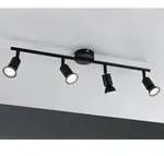 Moderner Paulmann Deckenstrahler Carolina f&uuml;r 4 GU10 LEDs Schwarz matt Metall 66758