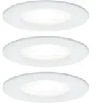 Paulmann 92980 Einbauleuchte Set Nova rund starr LED IP44 3x6.5W 4000K GU10 Wei&szlig;