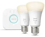 Starter Set Philips Hue White Ambiance mit 2 x E27 LED Lampen & Bridge 9,5W wie 75W