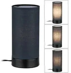 Paulmann 77059 Pia Tischleuchte max.1x25W E14 Schwarz matt/Grau 230V Metall/Stoff