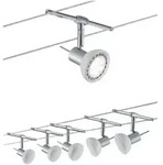Paulmann 94136 Seilsystem Set Sheela - 5m Komplettset in chrom/opal mit 5 Spots ohne
