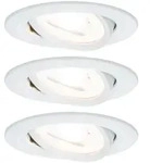 Paulmann 93467 Einbauleuchte Set Nova rd schw LED 3stepdim 3x6.5W GU10 Wei&szlig;/Alu
