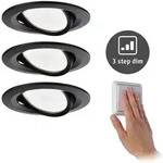 Paulmann 94472 EBL Nova Coin 3-stepdim rd schw LED 3x6,5W 2700K 230V Schwarz matt/Alu