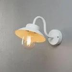 Kleine Wandleuchte VEFA in Wei&szlig; aus Aluminium mit Glaszylinder in klassischem Design