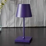 Sigor Mini Akku-Tischleuchte NUINDIE rund pflaumenblau dimmbar 25cm IP54 In- &