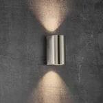 Nordlux Canto Maxi 2 Au&szlig;enwandleuchte Up&Down halbrund puristisch aus Edelstahl