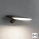 Flotte abgeflachte LED Solar Au&szlig;en Wandleuchte Kiran IP44 3000K mit Bewegungsmelder