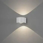 Up & Down LED Kristall-Linsen Wandleuchte GELA aus Aluminium mit High Power in Wei&szlig;