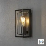 Wandleuchte BRINDISI in Schwarz aus Aluminium & Glas mit unauff&auml;lligem
