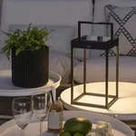 Mobile Akku USB & Solar Wand- und Tischleuchte PORTOFINO in Schwarz In&Out aus