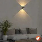Up & Down LED Kristall-Linsen Wandleuchte GELA aus Aluminium mit High Power in