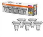 5er-PACK OSRAM LED BASE PAR16 GU10 LED Strahler 4.3W=50W 36&deg; 2700K GLAS