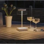 Mobile Tischleuchte SCILLA in Wei&szlig; In&Out aus Aluminium & Glas dimmbar IP54 von
