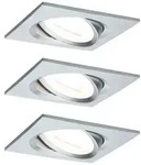 Paulmann 93456 Einbauleuchte Set Nova Coin eckig schwenkbar LED 3x6.5W 2700K Alu