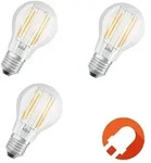 3er Pack OSRAM LED BASE Filament E27 Gl&uuml;hlampe 7,5W wie 75W warmwei&szlig; klar