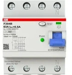 ABB F204 B-63/0.5 FI-Schutzschalter Typ B 4P, 63A, 500mA, kurzzeitverz., 3kA,...