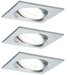 Paulmann 93438 Einbauleuchte Set Nova eckig schwenkbar LED 3x6.5W 2700K GU10 Alu