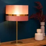 Lucide EXTRAVAGANZA TUSSE Tischlampe &Oslash;30 cm E14 Rosa Gold Leinen