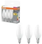 3er-PACK OSRAM E14 LED Leuchtmittel MATT 4W wie 40W warmweiss Kerzenform