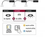 Paulmann 92478 EBL Choose 3er Coin Set WhiteSwitch LED 3x6,5W 620lm 2700K 51mm