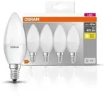 4er-PACK OSRAM LED E14 Leuchtmittel in Kerzenform MATT 4,9W wie 40W warmweisses Licht