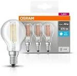 3er Pack Osram E14 BASE LED Leuchtmittel Filament 4W wie 40W Neutralwei&szlig;es Licht