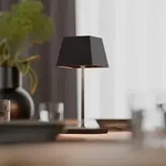 Sigor Mini Akku-Tischleuchte NUINDIE eckig nachtschwarz dimmbar 25cm IP54 In- &