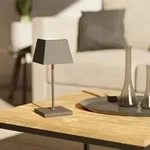 Sigor Mini Akku-Tischleuchte NUINDIE eckig graphitgrau dimmbar 25cm IP54 In- &