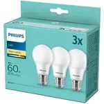 3er-Sparpack PHILIPS E27 LED Gl&uuml;hbirnenform opalweiss gefrostet 8W wie 60W