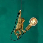 Lucide EXTRAVAGANZA CHIMP Pendelleuchte &Oslash;17,6cm 1xE27 Schwarz Retro Tierdesign