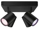 WIZ Smarter 4-flammiger RGB LED Deckenstrahler Imageo quadratisch in Schwarz