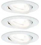 3er Set schwenkbare LED Einbauleuchten Nova 2700K Wei&szlig; Paulmann 93431