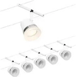 Paulmann 94461 Seilsystem Set Cone 5-flammig Wei&szlig; matt Chrom f&uuml;r GU5,3 12V DC