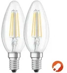 2er-Pack E14 OSRAM LED STAR FILAMENT Kerze Retrofit klar 4W wie 40W...
