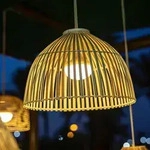 New Garden REONA 30 Bambus H&auml;ngeleuchte Akku warmweiss
