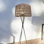 New Garden Kabellose Stehlampe Amalfi - Naturfaser - Akku f&uuml;r Innen & Au&szlig;en...