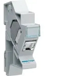 Hager Patchmodul als RJ45-Modul Kategorie Cat6 (STP) mit Hutschienentr&auml;ger, REG