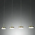 Dunk 4-flammige Pendelleuchte Messing satiniert von Fabas Luce