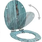 vidaXL Toilettensitz mit Soft-Close-Deckel MDF Altholz-Design - T&uuml;rkis