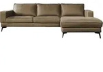KAWOLA Sofa BLOOM Ecksofa Leder camel Recamiere rechts - Ocker