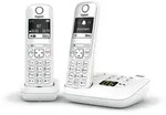 Gigaset AS690A Duo, Analoges/DECT-Telefon, Kabelloses Mobilteil, 100 Eintragungen,